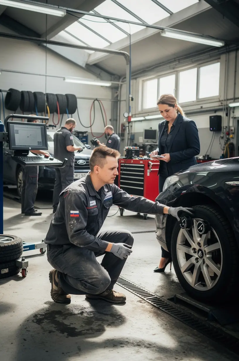 Detailný pohľad na diagnostické zariadenie používané pri servise áut.